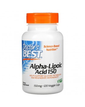 Doctor's Best, альфа-липоевая кислота, 150 мг, 120 растительных капсул Doctor's Best, альфа-липоевая кислота, 150 мг, 120 растительных капсул